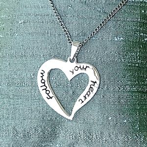 Sterling Silver Open Heart Pendant Necklace - 18”